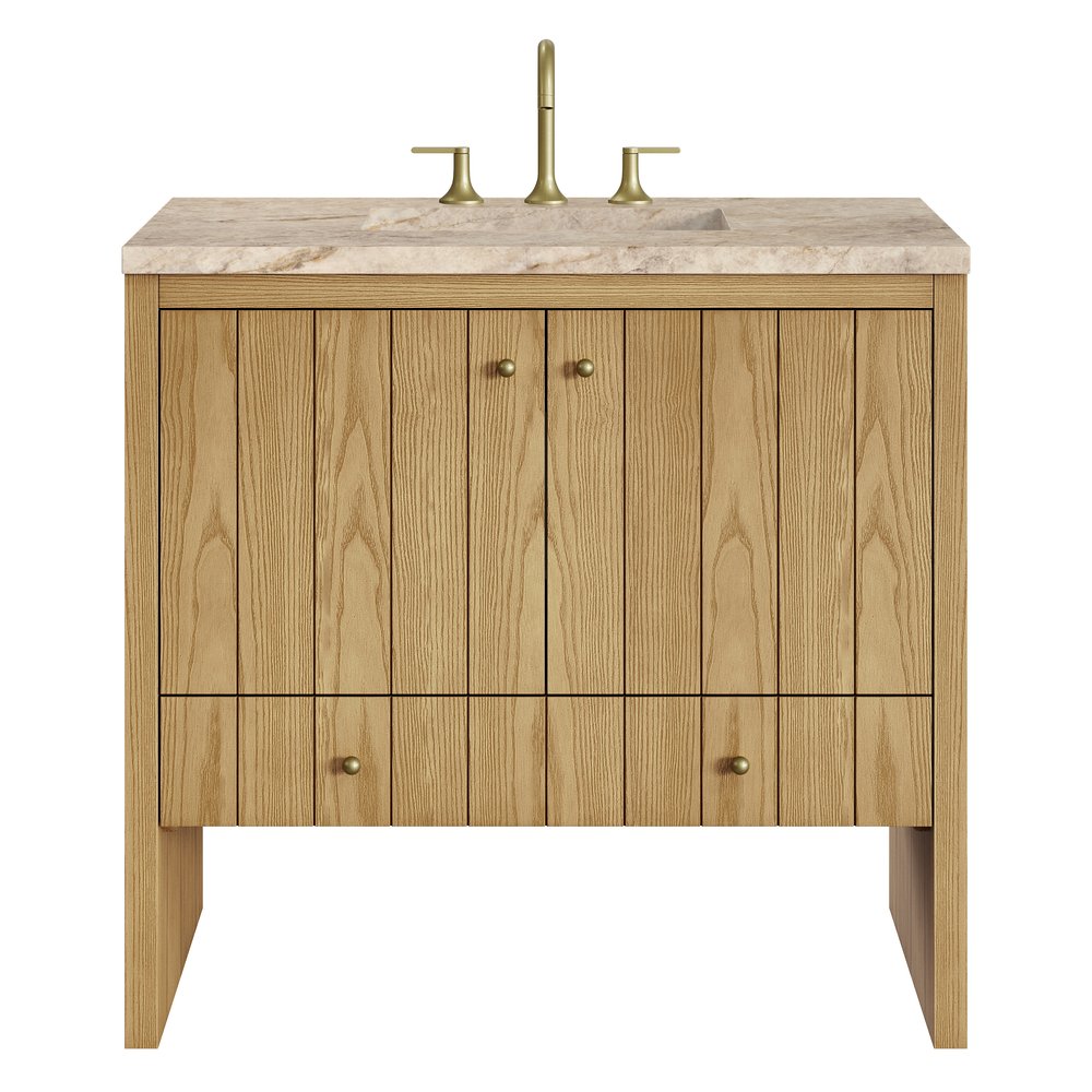 James Martin - Hudson 36" Single Vanity, Light Natural Oak, w/ 3 CM Tajnar Eclos Top - 435-V36-LNO-3TJR view 1