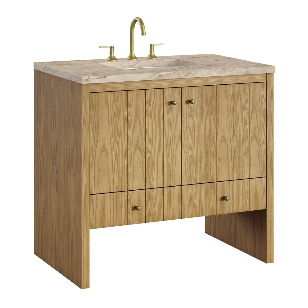 James Martin - Hudson 36" Single Vanity, Light Natural Oak, w/ 3 CM Tajnar Eclos Top - 435-V36-LNO-3TJR view 11