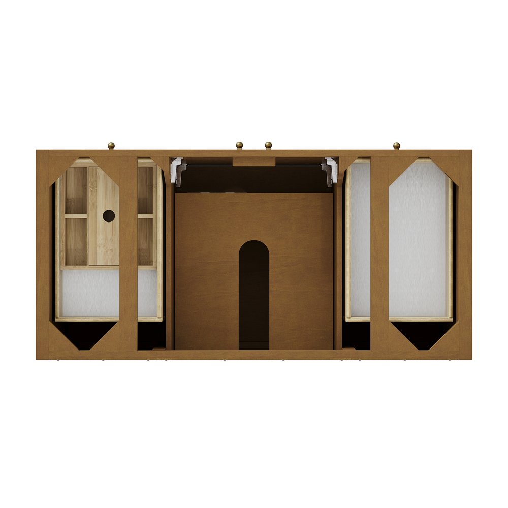 James Martin - Hudson 48" Single Vanity, Honey Oak w/ 3 CM Eternal Jasmine Pearl Silestone Top - 435-V48-HNO-3EJP view 6