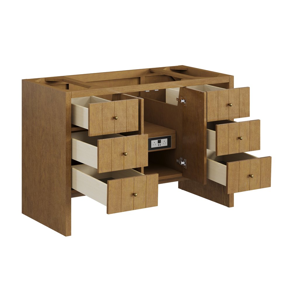 James Martin - Hudson 48" Single Vanity, Honey Oak w/ 3 CM Lime Delight Silestone Top - 435-V48-HNO-3LDL view 9