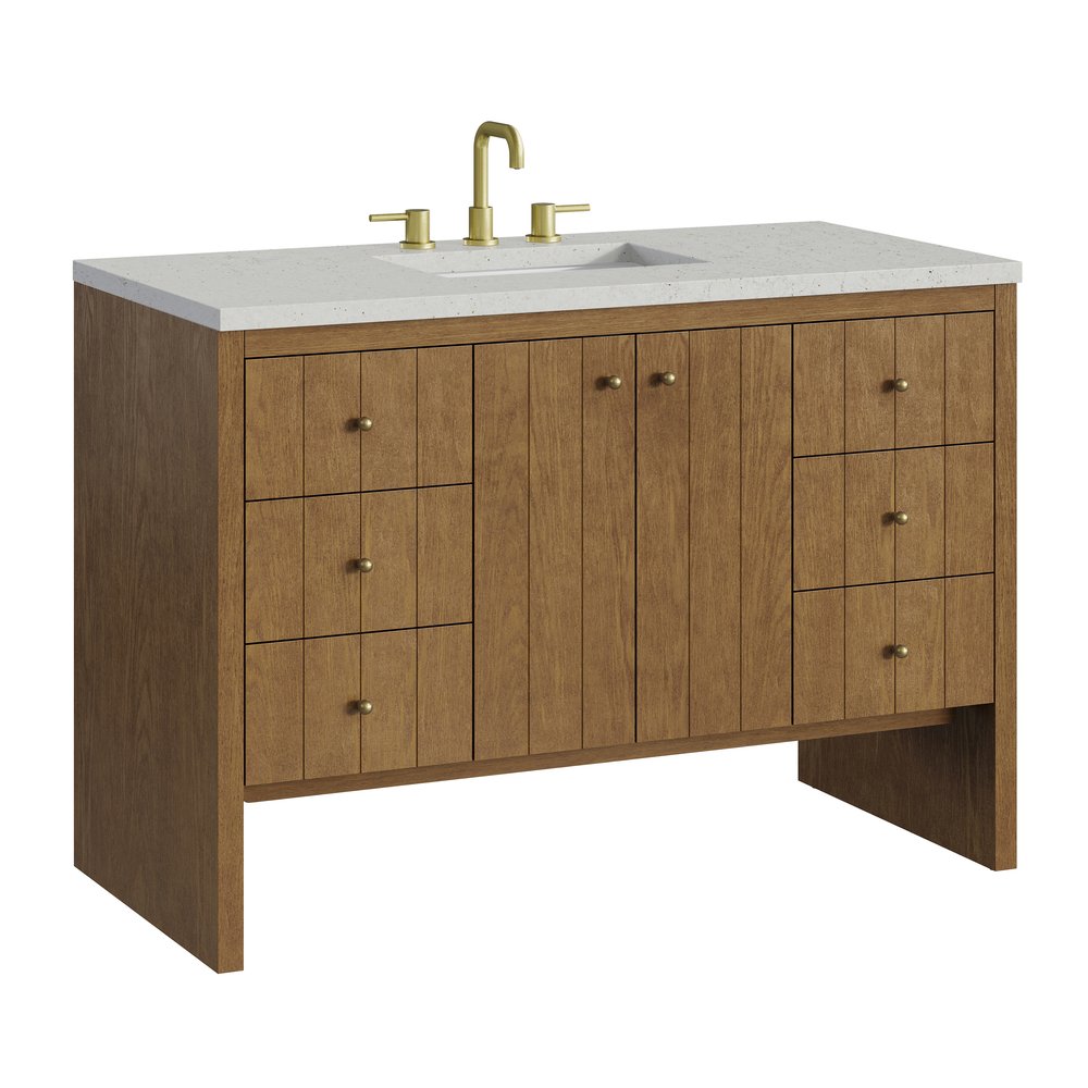 James Martin - Hudson 48" Single Vanity, Honey Oak w/ 3 CM Lime Delight Silestone Top - 435-V48-HNO-3LDL view 11