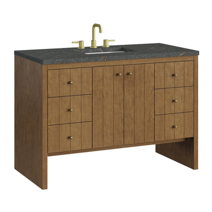 James Martin - Hudson 48" Single Vanity, Honey Oak w/ 3 CM Parisien Bleu Silestone Top w/FreePower Wireless Charger - 435-V48-HNO-FPBL view 11