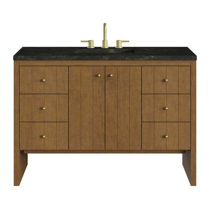James Martin - Hudson 48" Single Vanity, Honey Oak w/ 3 CM Phantome Eclos Top - 435-V48-HNO-3PHT view 1