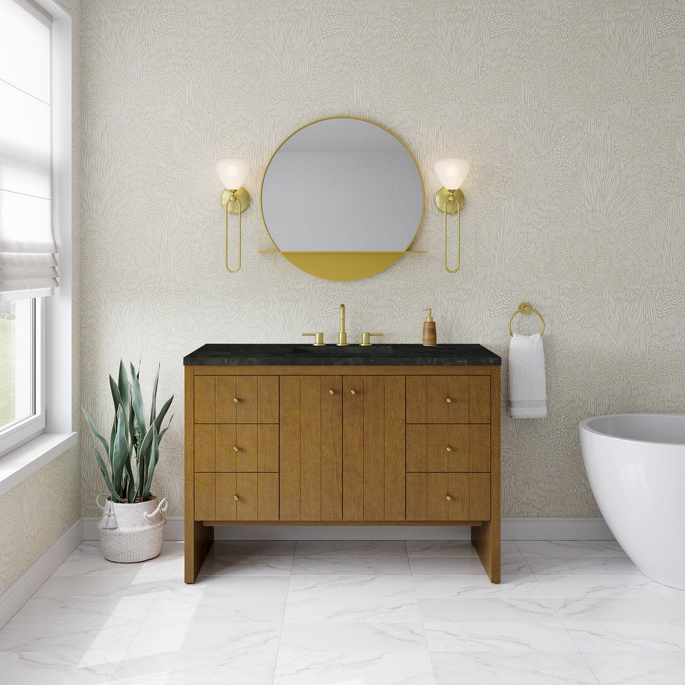 James Martin - Hudson 48" Single Vanity, Honey Oak w/ 3 CM Phantome Eclos Top - 435-V48-HNO-3PHT view 3