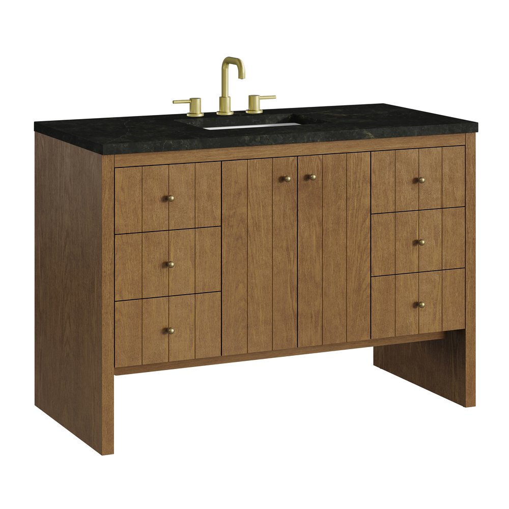 James Martin - Hudson 48" Single Vanity, Honey Oak w/ 3 CM Phantome Eclos Top - 435-V48-HNO-3PHT view 11