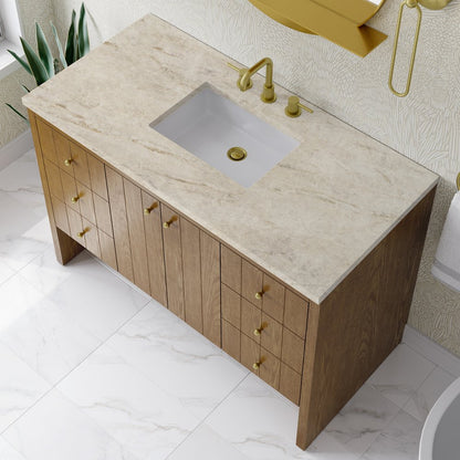 James Martin - Hudson 48" Single Vanity, Honey Oak w/ 3 CM Tajnar Eclos Top - 435-V48-HNO-3TJR view 8