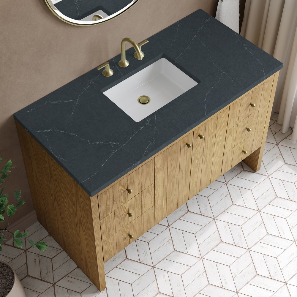 James Martin - Hudson 48" Single Vanity, Light Natural Oak w/ 3 CM Charcoal Soapstone Top - 435-V48-LNO-3CSP view 8