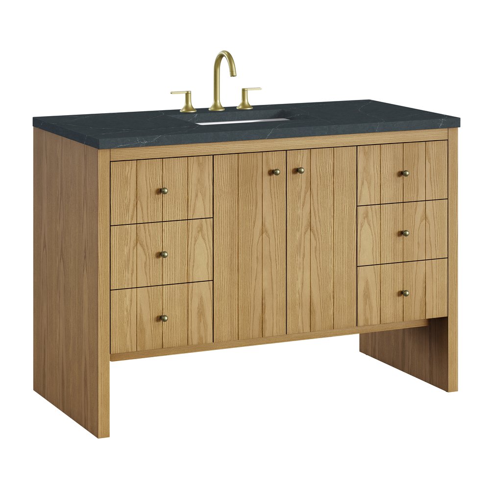 James Martin - Hudson 48" Single Vanity, Light Natural Oak w/ 3 CM Charcoal Soapstone Top - 435-V48-LNO-3CSP view 11