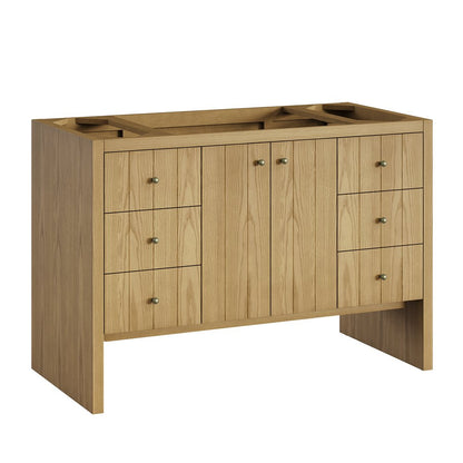 James Martin - Hudson 48" Single Vanity, Light Natural Oak w/ 3 CM Eternal Jasmine Pearl Top w/ FreePower Wireless Charger - 435-V48-LNO-FEJP view 2