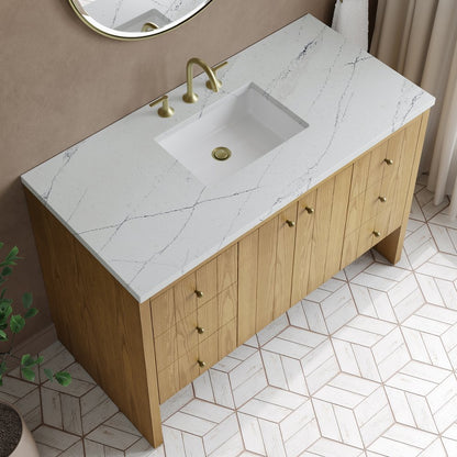 James Martin - Hudson 48" Single Vanity, Light Natural Oak w/ 3 CM Ethereal Noctis Top - 435-V48-LNO-3ENC view 8