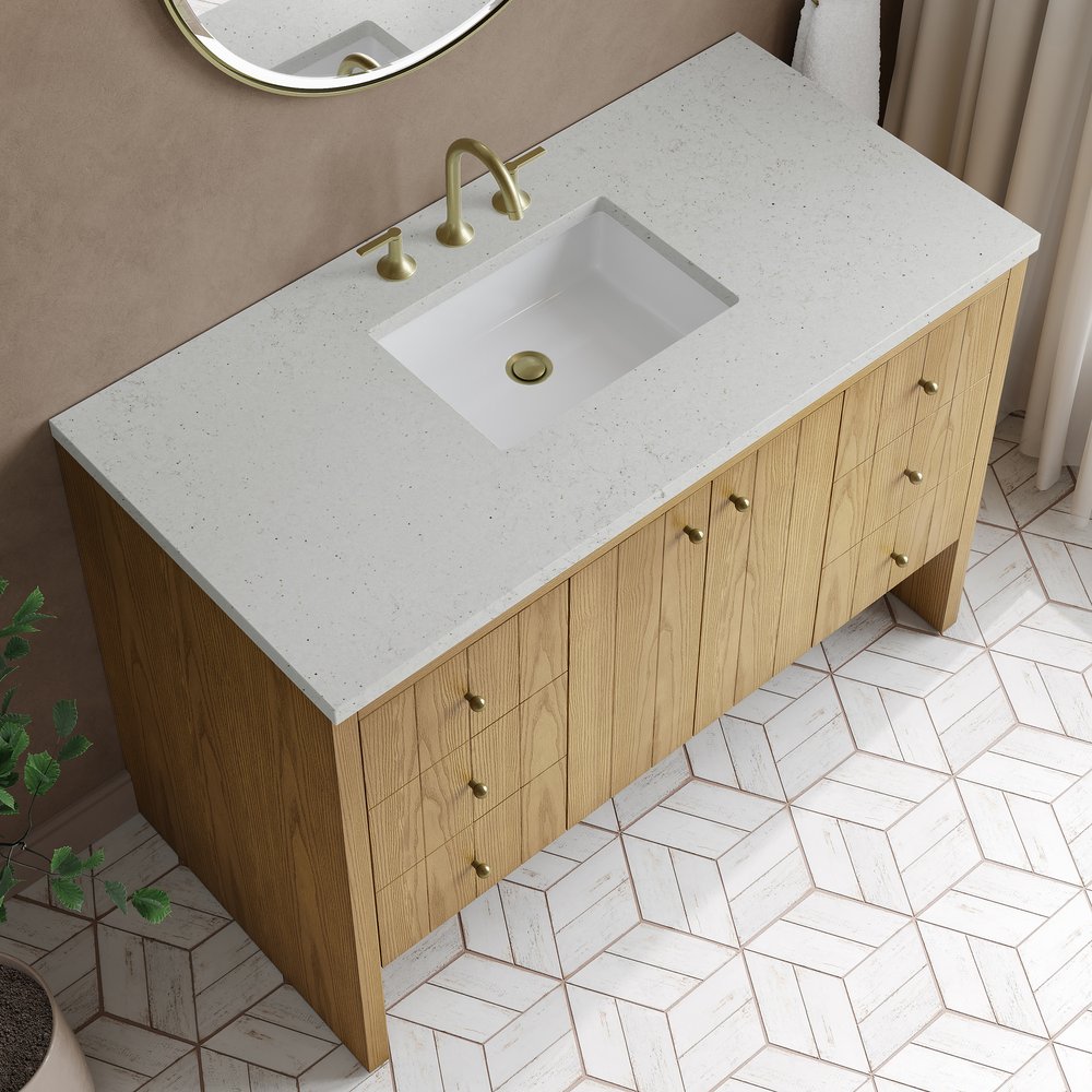 James Martin - Hudson 48" Single Vanity, Light Natural Oak w/ 3 CM Lime Delight Top - 435-V48-LNO-3LDL view 8