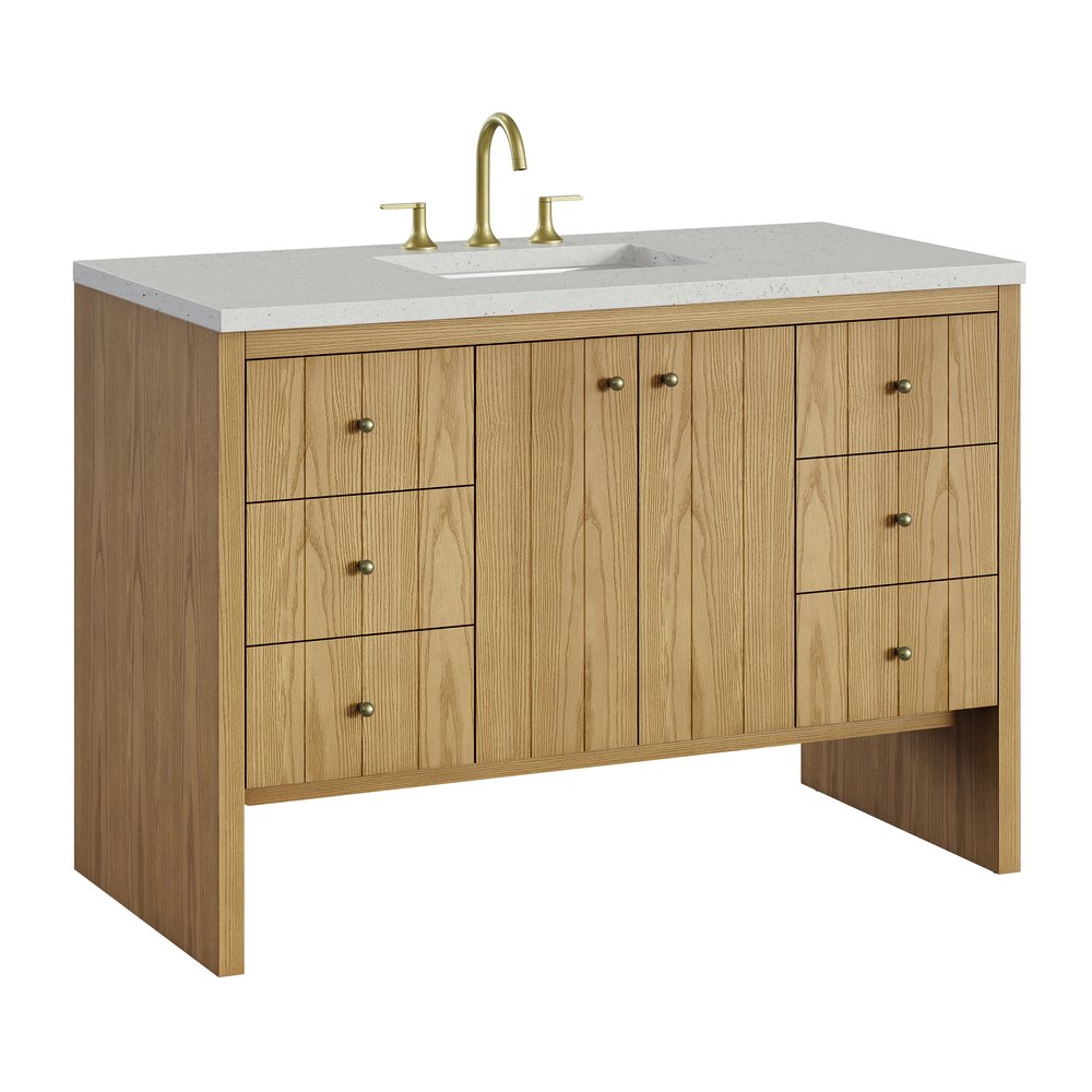 James Martin - Hudson 48" Single Vanity, Light Natural Oak w/ 3 CM Lime Delight Top - 435-V48-LNO-3LDL view 11