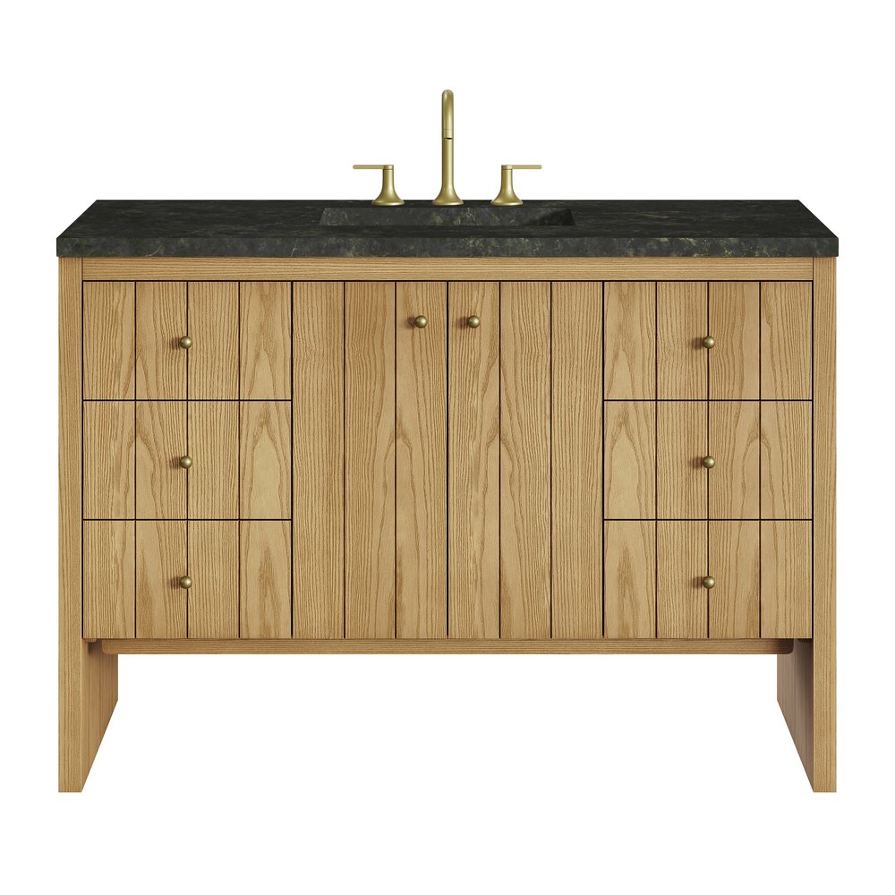 James Martin - Hudson 48" Single Vanity, Light Natural Oak, w/ 3 CM Phantome Eclos Top - 435-V48-LNO-3PHT view 1