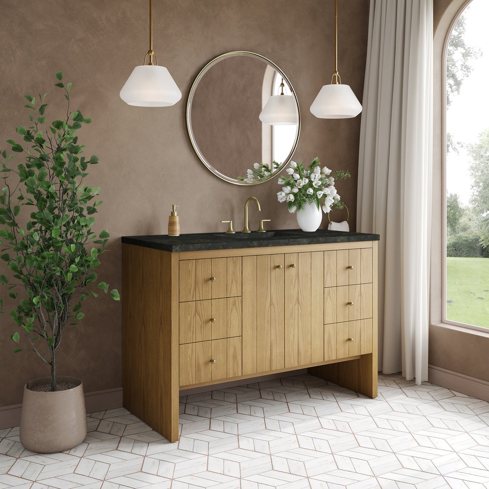 James Martin - Hudson 48" Single Vanity, Light Natural Oak, w/ 3 CM Phantome Eclos Top - 435-V48-LNO-3PHT view 4