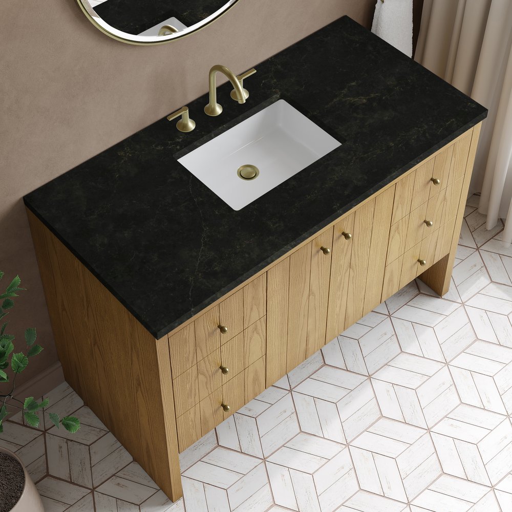 James Martin - Hudson 48" Single Vanity, Light Natural Oak, w/ 3 CM Phantome Eclos Top - 435-V48-LNO-3PHT view 8