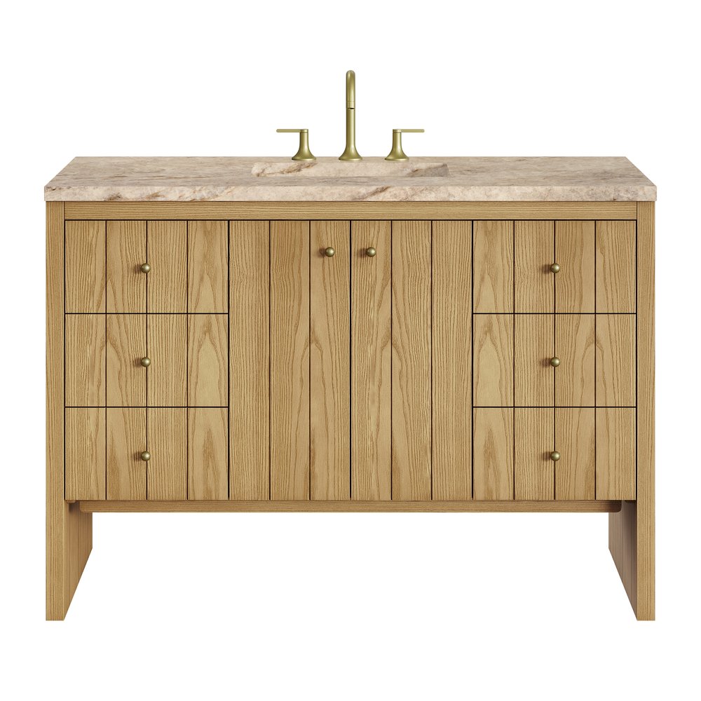 James Martin - Hudson 48" Single Vanity, Light Natural Oak, w/ 3 CM Tajnar Eclos Top - 435-V48-LNO-3TJR view 1