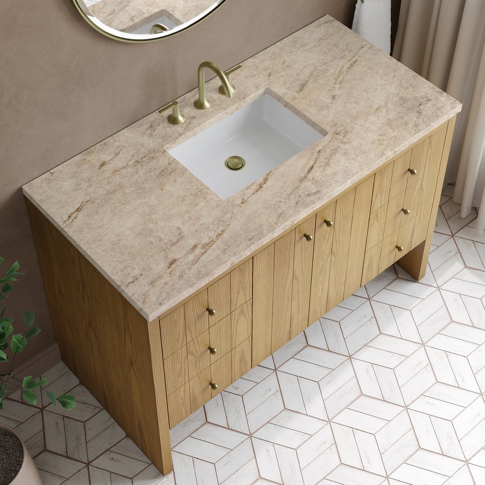 James Martin - Hudson 48" Single Vanity, Light Natural Oak, w/ 3 CM Tajnar Eclos Top - 435-V48-LNO-3TJR view 8