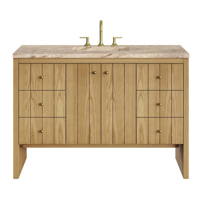 James Martin - Hudson 48" Single Vanity, Light Natural Oak, w/ 3 CM Tajnar Eclos Top w/FreePower Wireless Charger - 435-V48-LNO-FTJR view 1