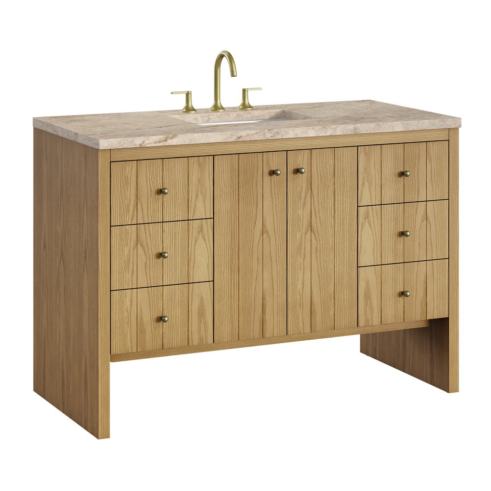 James Martin - Hudson 48" Single Vanity, Light Natural Oak, w/ 3 CM Tajnar Eclos Top w/FreePower Wireless Charger - 435-V48-LNO-FTJR view 10