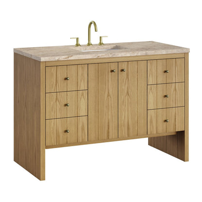James Martin - Hudson 48" Single Vanity, Light Natural Oak, w/ 3 CM Tajnar Eclos Top w/FreePower Wireless Charger - 435-V48-LNO-FTJR view 10