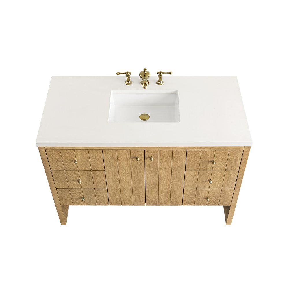 James Martin - Hudson 48" Single Vanity, Light Natural Oak w/ 3 CM White Zeus Top - 435-V48-LNO-3WZ view 10