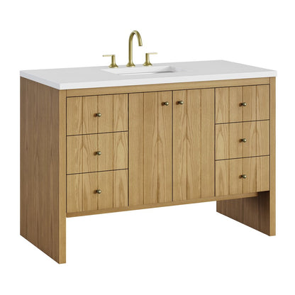 James Martin - Hudson 48" Single Vanity, Light Natural Oak w/ 3 CM White Zeus Top - 435-V48-LNO-3WZ view 15