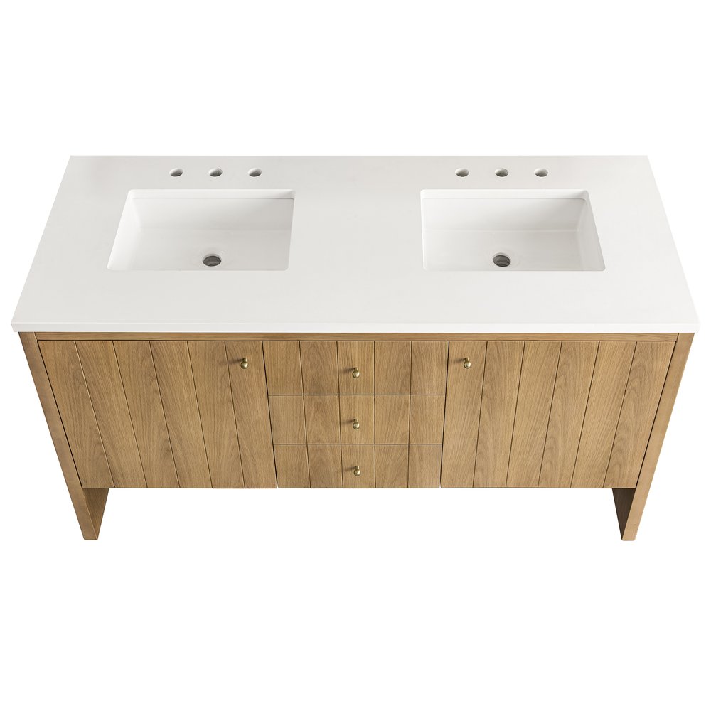 James Martin - Hudson 60" Double Vanity Cabinet, Light Natural Oak - 435-V60D-M-LNO view 4