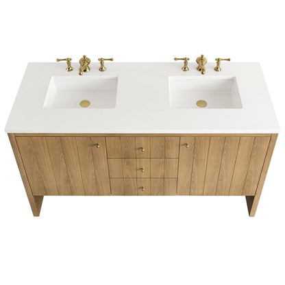 James Martin - Hudson 60" Double Vanity Cabinet, Light Natural Oak - 435-V60D-M-LNO view 5