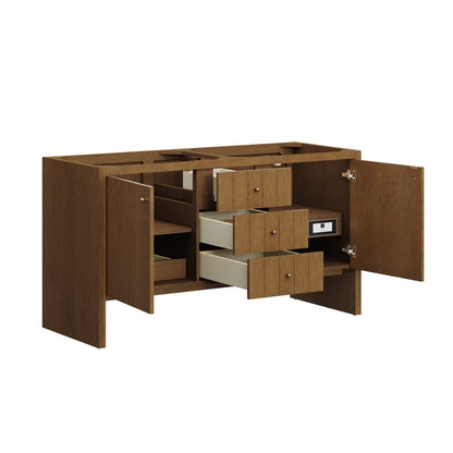 James Martin - Hudson 60" Double Vanity, Honey Oak w/ 3 CM Charcoal Soapstone Silestone Top - 435-V60D-HNO-3CSP view 9