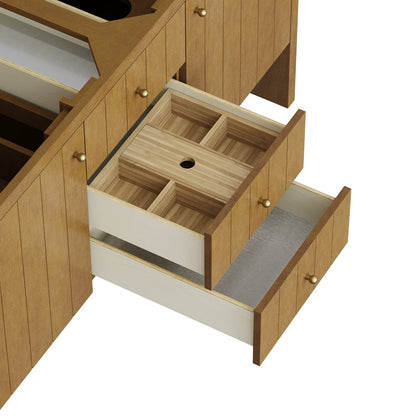 James Martin - Hudson 60" Double Vanity, Honey Oak w/ 3 CM Lime Delight Silestone Top - 435-V60D-HNO-3LDL view 15