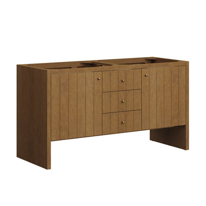 James Martin - Hudson 60" Double Vanity, Honey Oak w/ 3 CM Phantome Eclos Top - 435-V60D-HNO-3PHT view 2