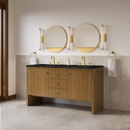 James Martin - Hudson 60" Double Vanity, Honey Oak w/ 3 CM Phantome Eclos Top - 435-V60D-HNO-3PHT view 4
