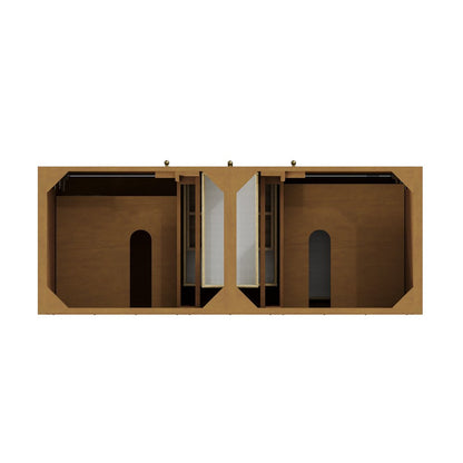 James Martin - Hudson 60" Double Vanity, Honey Oak w/ 3 CM Phantome Eclos Top - 435-V60D-HNO-3PHT view 6