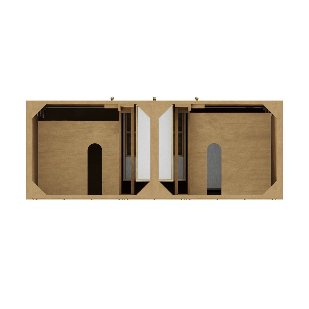 James Martin - Hudson 60" Double Vanity, Light Natural Oak, w/ 3 CM Siberian Silestone Top - 435-V60D-LNO-3SFR view 6