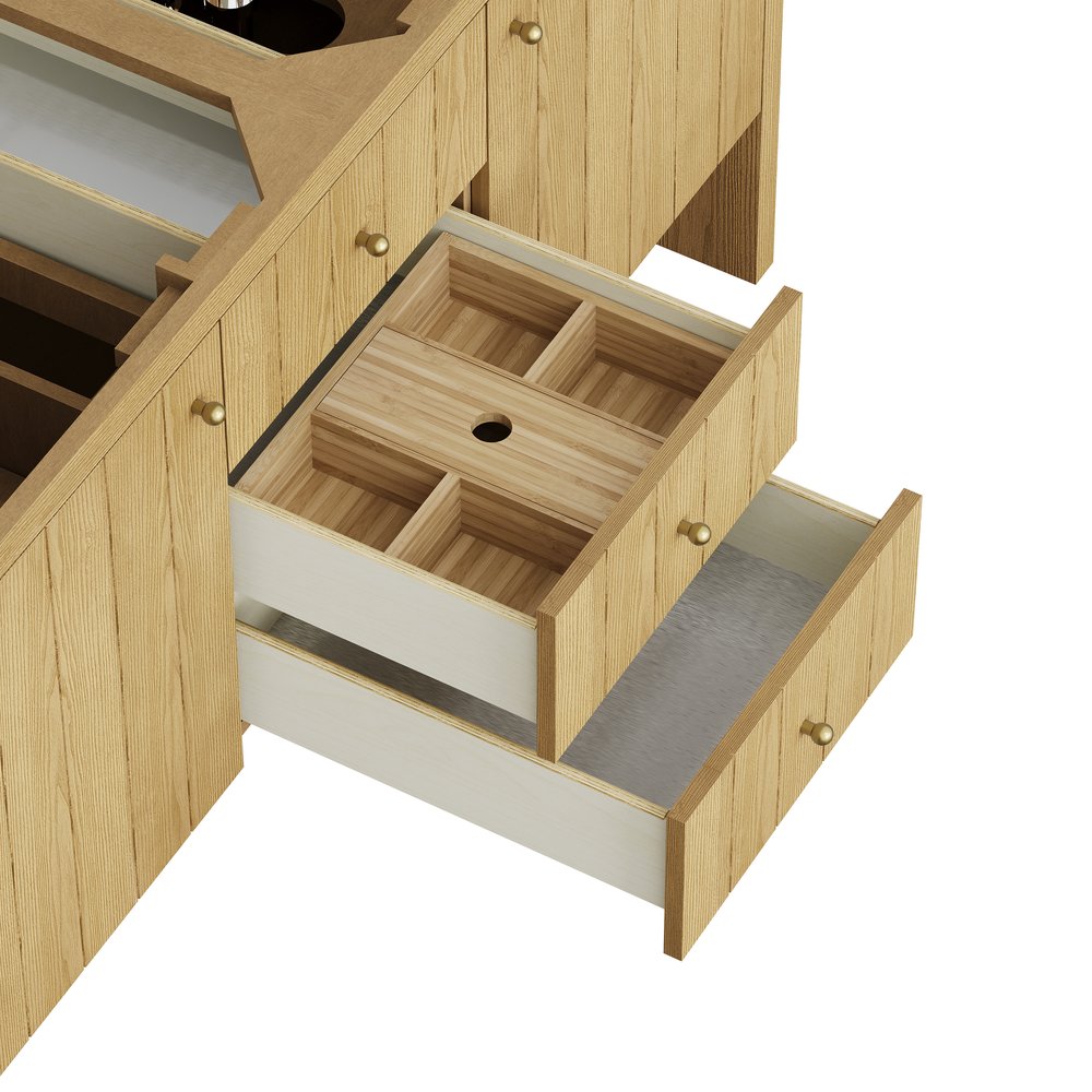 James Martin - Hudson 60" Double Vanity, Light Natural Oak w/ 3 CM Victorian Silver Top - 435-V60D-LNO-3VSL view 15