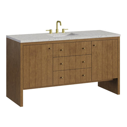 James Martin - Hudson 60" Single Vanity, Honey Oak w/ 3 CM Eternal Jasmine Pearl Silestone Top w/FreePower Wireless Charger - 435-V60S-HNO-FEJP view 11