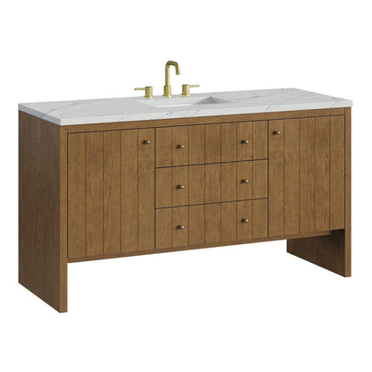 James Martin - Hudson 60" Single Vanity, Honey Oak w/ 3 CM Ethereal Noctis Silestone Top w/FreePower Wireless Charger - 435-V60S-HNO-FENC view 11