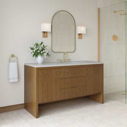 James Martin - Hudson 60" Single Vanity, Honey Oak w/ 3 CM Lime Delight Silestone Top - 435-V60S-HNO-3LDL view 4
