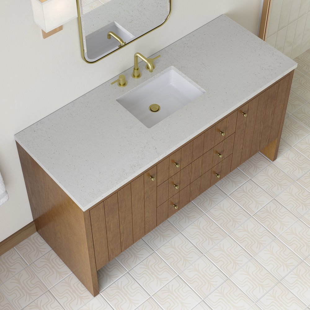 James Martin - Hudson 60" Single Vanity, Honey Oak w/ 3 CM Lime Delight Silestone Top - 435-V60S-HNO-3LDL view 8
