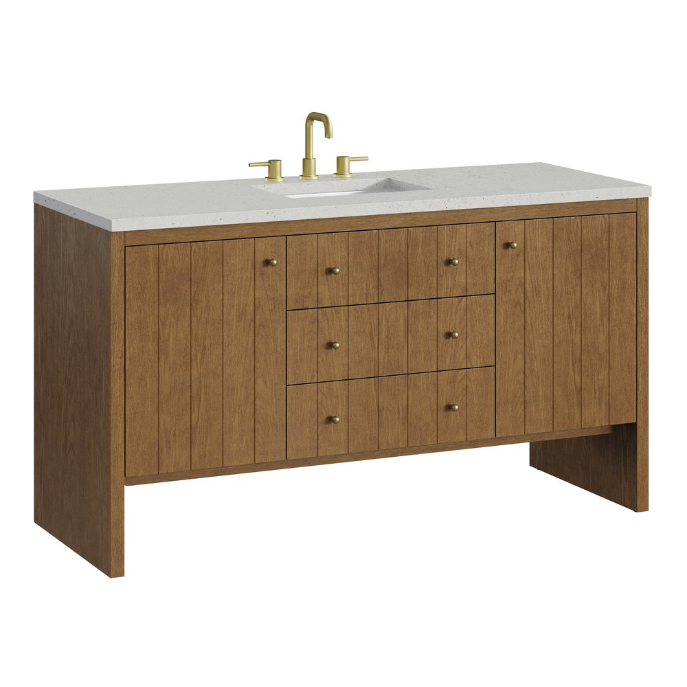 James Martin - Hudson 60" Single Vanity, Honey Oak w/ 3 CM Lime Delight Silestone Top - 435-V60S-HNO-3LDL view 11