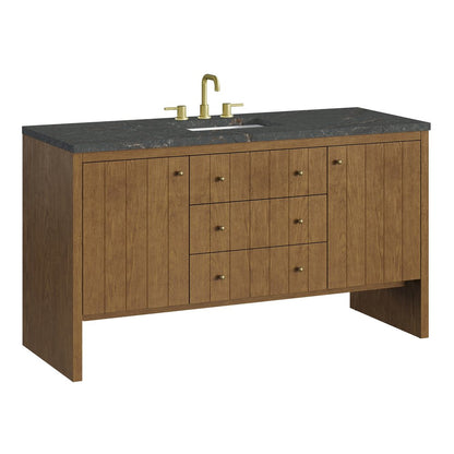 James Martin - Hudson 60" Single Vanity, Honey Oak w/ 3 CM Parisien Bleu Silestone Top w/FreePower Wireless Charger - 435-V60S-HNO-FPBL view 11