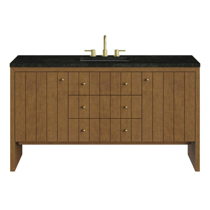 James Martin - Hudson 60" Single Vanity, Honey Oak w/ 3 CM Phantome Eclos Top - 435-V60S-HNO-3PHT view 1