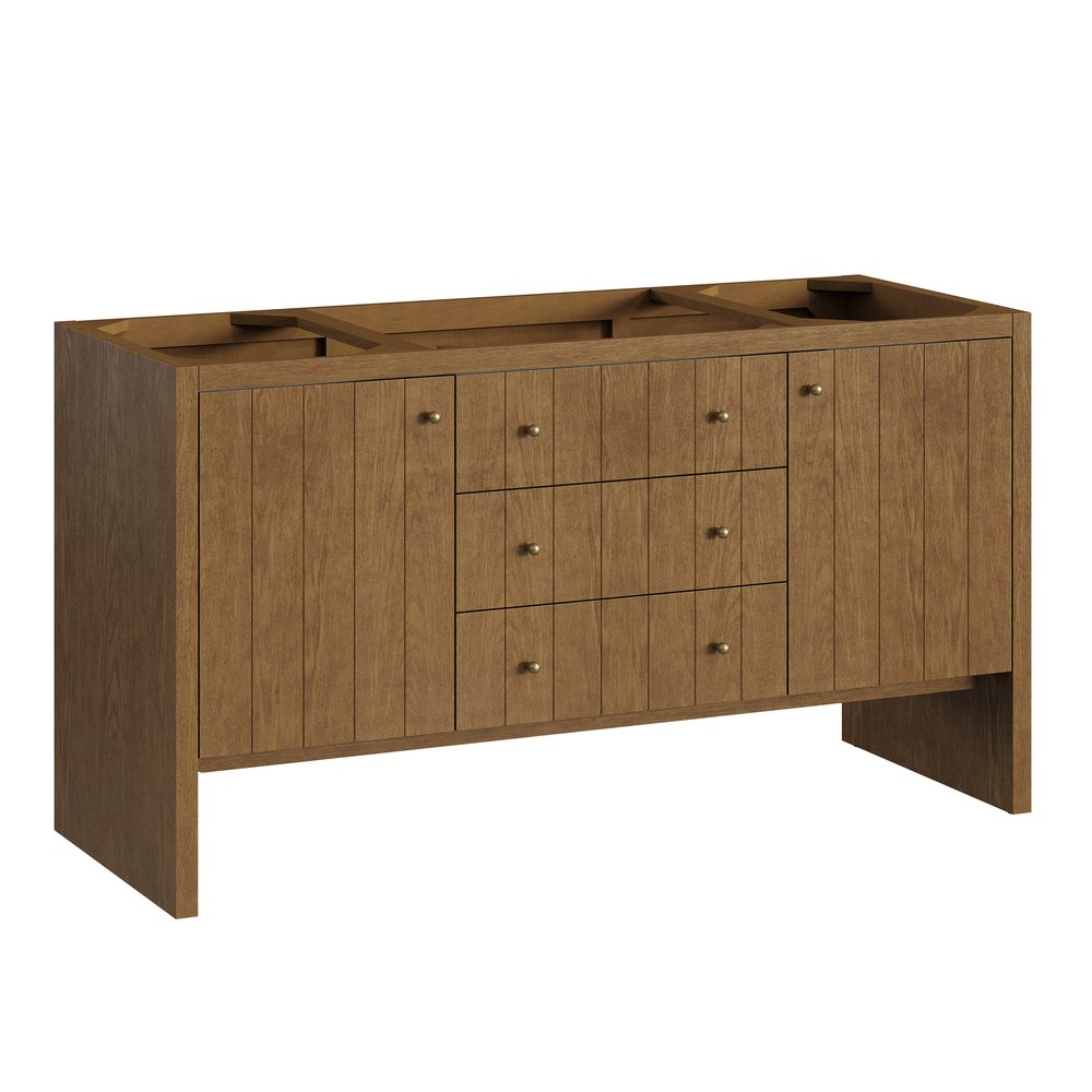 James Martin - Hudson 60" Single Vanity, Honey Oak w/ 3 CM Phantome Eclos Top - 435-V60S-HNO-3PHT view 2