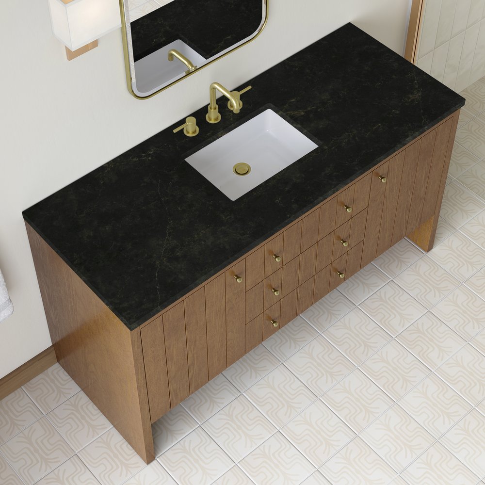James Martin - Hudson 60" Single Vanity, Honey Oak w/ 3 CM Phantome Eclos Top - 435-V60S-HNO-3PHT view 8