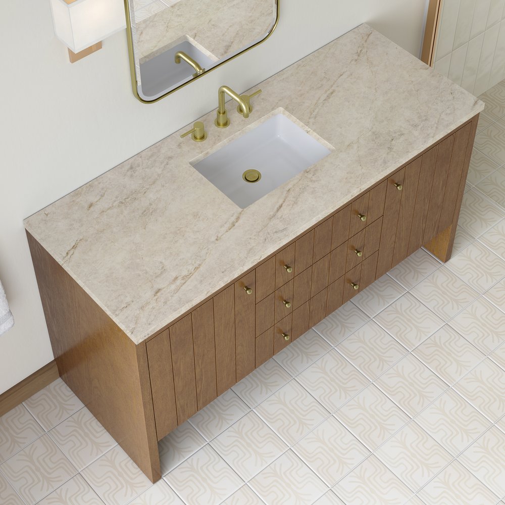 James Martin - Hudson 60" Single Vanity, Honey Oak w/ 3 CM Tajnar Eclos Top - 435-V60S-HNO-3TJR view 8