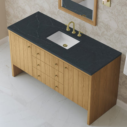 James Martin - Hudson 60" Single Vanity, Light Natural Oak w/ 3 CM Charcoal Soapstone Top - 435-V60S-LNO-3CSP view 8
