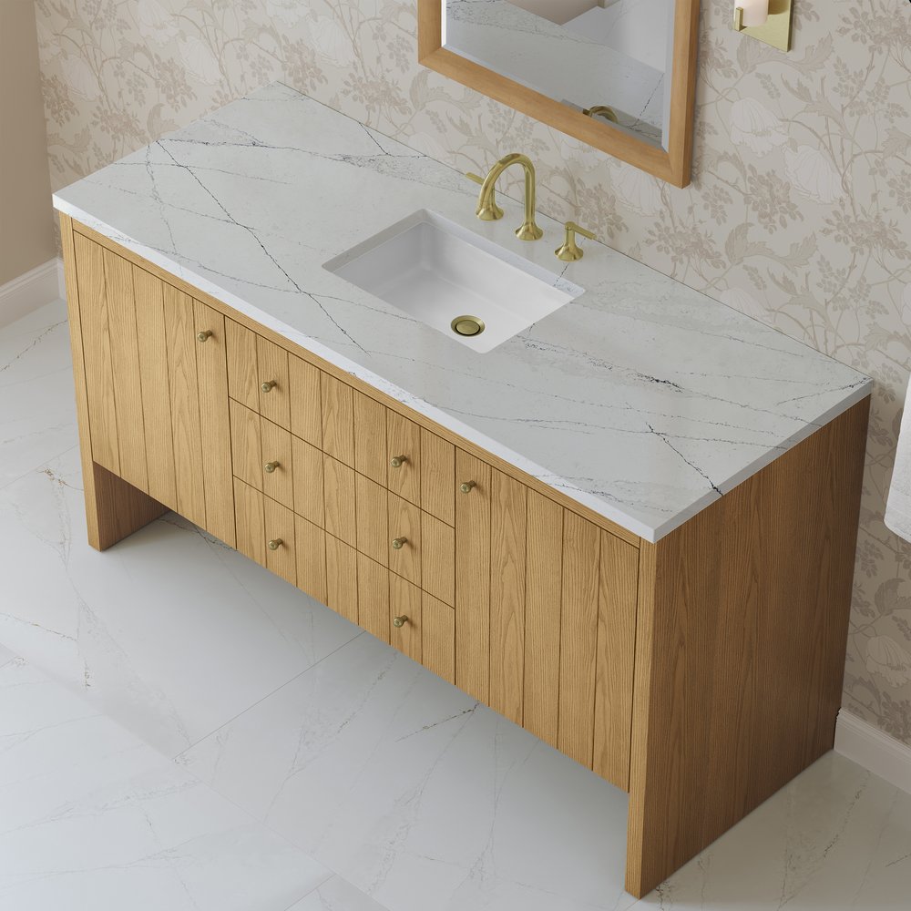 James Martin - Hudson 60" Single Vanity, Light Natural Oak w/ 3 CM Ethereal Noctis Top - 435-V60S-LNO-3ENC view 8