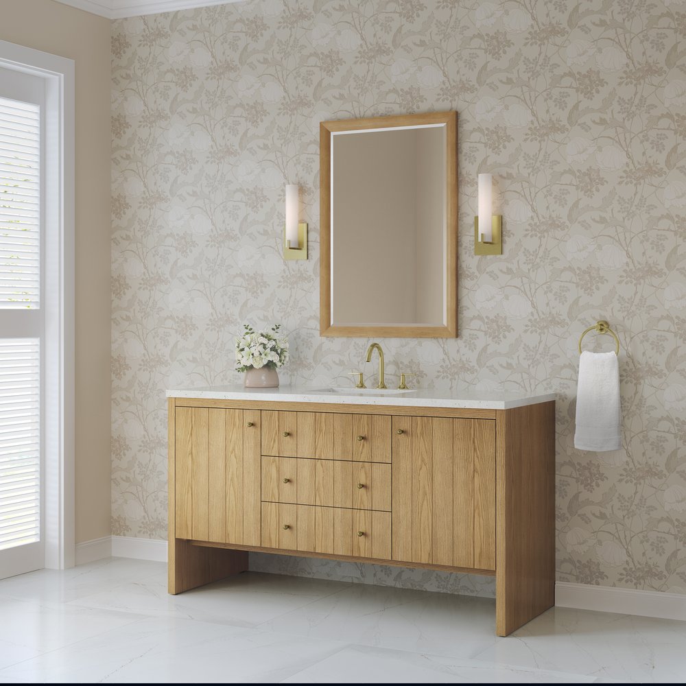 James Martin - Hudson 60" Single Vanity, Light Natural Oak w/ 3 CM Lime Delight Top - 435-V60S-LNO-3LDL view 4