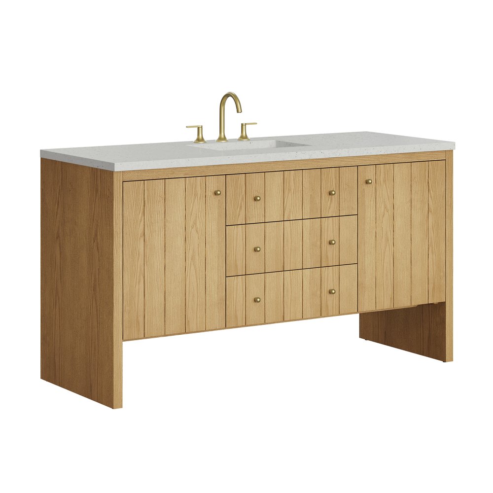 James Martin - Hudson 60" Single Vanity, Light Natural Oak w/ 3 CM Lime Delight Top - 435-V60S-LNO-3LDL view 11