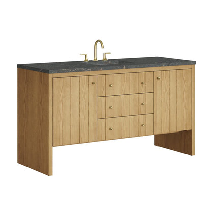 James Martin - Hudson 60" Single Vanity, Light Natural Oak w/ 3 CM Parisien Bleu Top - 435-V60S-LNO-3PBL view 11